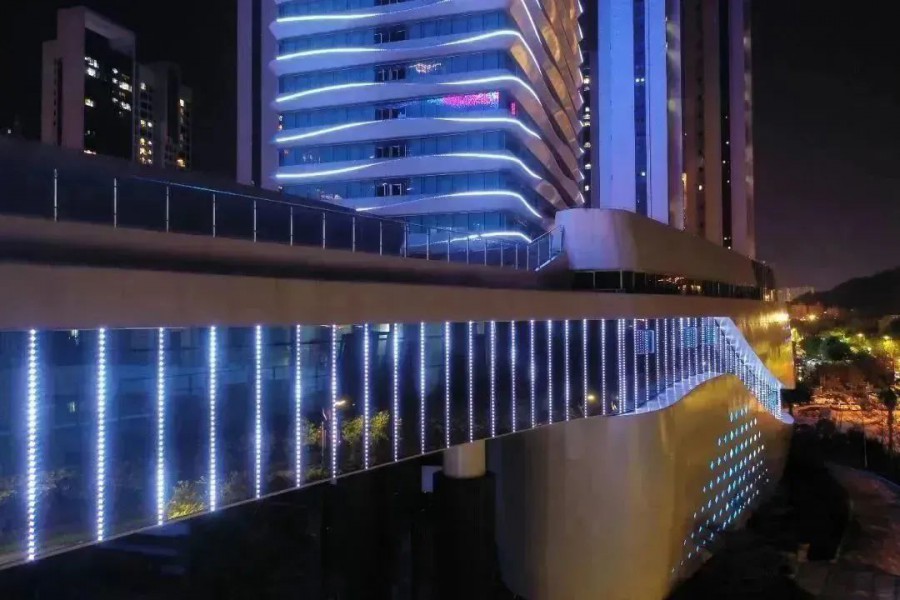 用灯光打造海浪帆船，，邀您共赏宁德市夜景新地标-杭州勇电照明有限公司